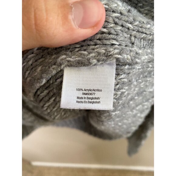 St. Johns Bay Petite Womens Gray Cable Knit Full-Zip Cardigan Sweater Size PL‎ - Picture 5 of 7